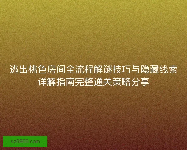 逃出桃色房间全流程解谜技巧与隐藏线索详解指南完整通关策略分享